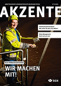 Titelbild Akzente N° 5 | 2020 - Arbeitsschutz, Gesundheitsschutz und Rehabilitation