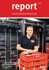 Titelseite report 3.2019 Fleischwirtschaft