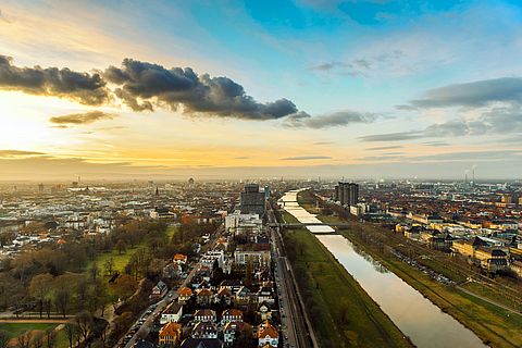 Panorama von Mannheim in abendlicher Stimmung
